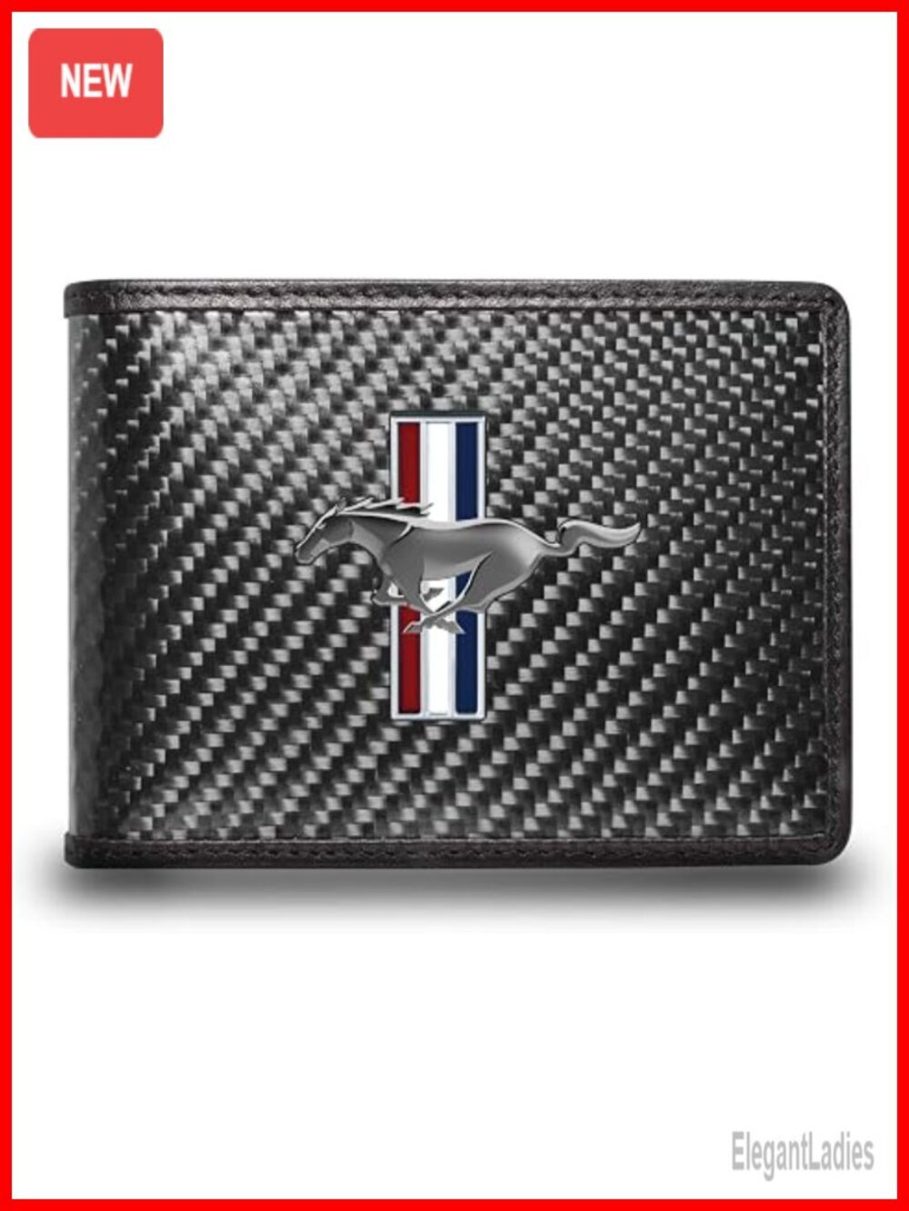 Real Carbon Fiber Leather RFID Blocking Bi-fold Wallet